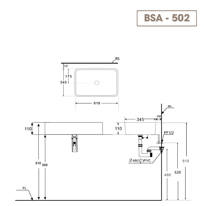 Lavabo BSA-502-3