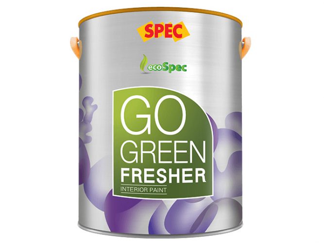 Sơn nội thất Spec go green fresher interior paint xanh thách thức vết bẩn