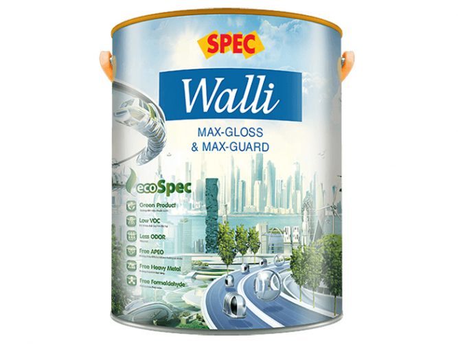 Sơn nội thất Spec walli max-gloss và max-guard siêu bóng và kháng khuẩn